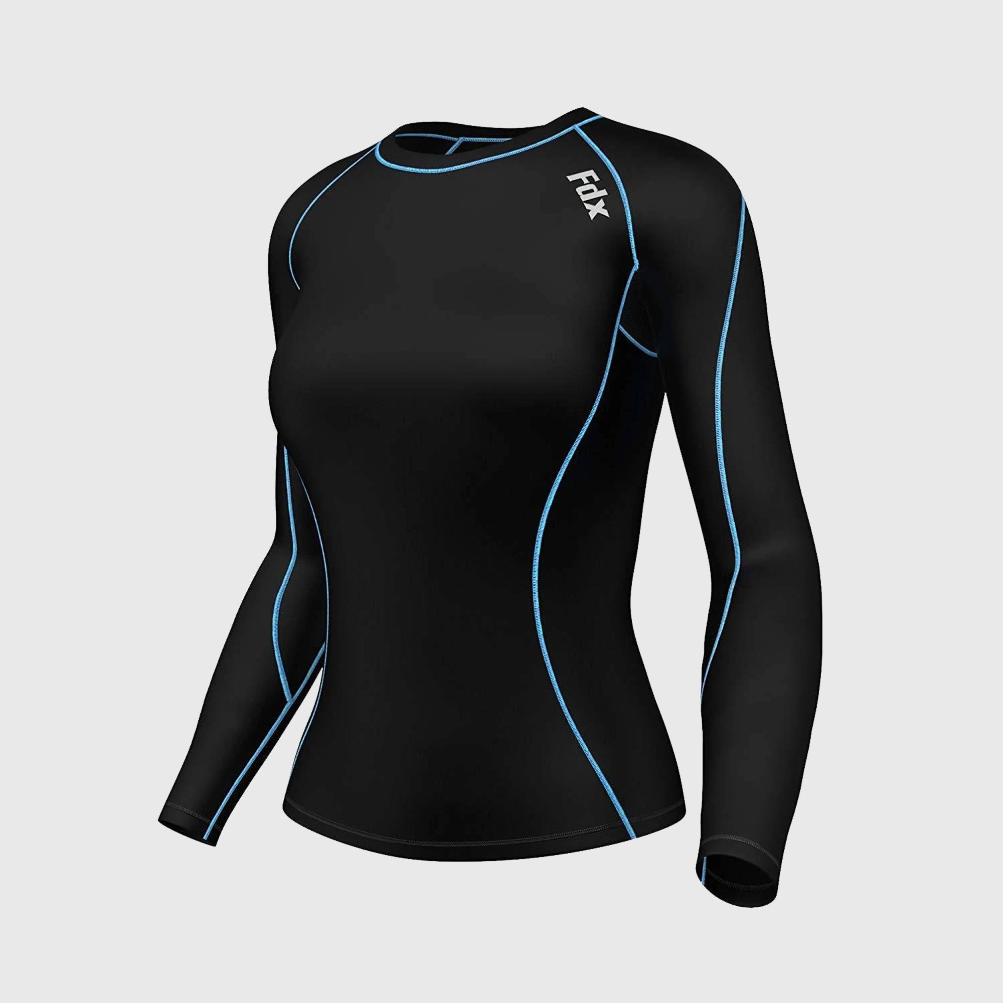 Fdx Monarch Blue Women's Base Layer Long Sleeve Compression Top
