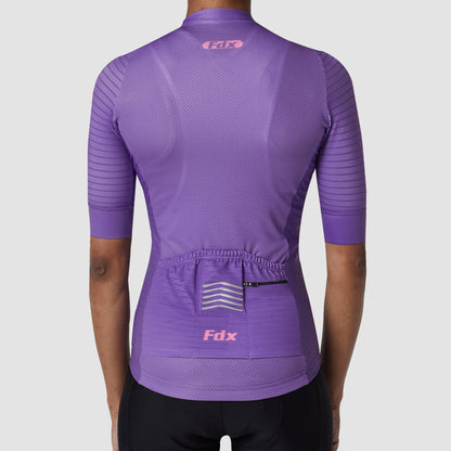 Fdx Essential Purple Women's Short Sleeve Summer Cycling Jersey