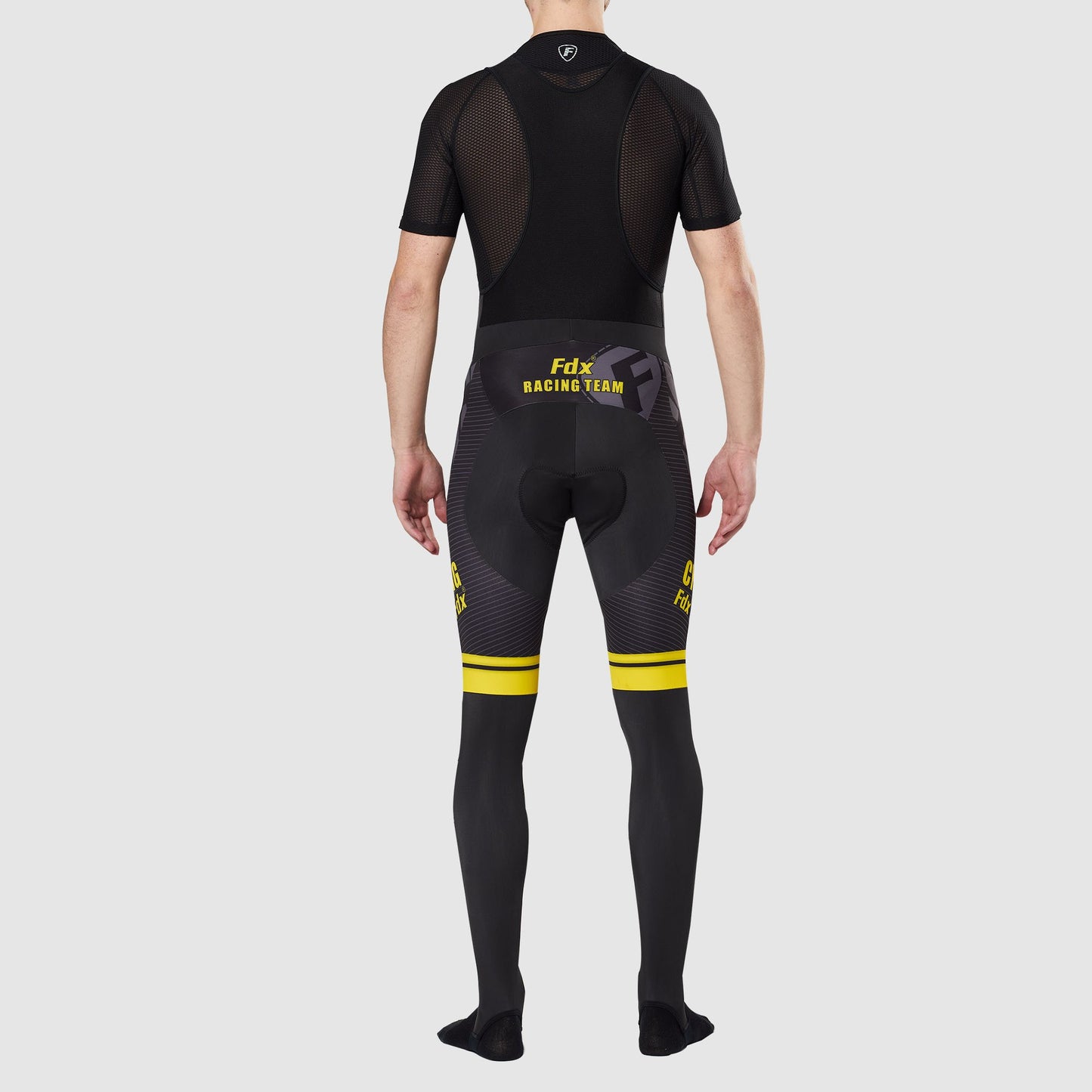 Fdx Core Men's Yellow Thermal Padded Cycling Bib Tights