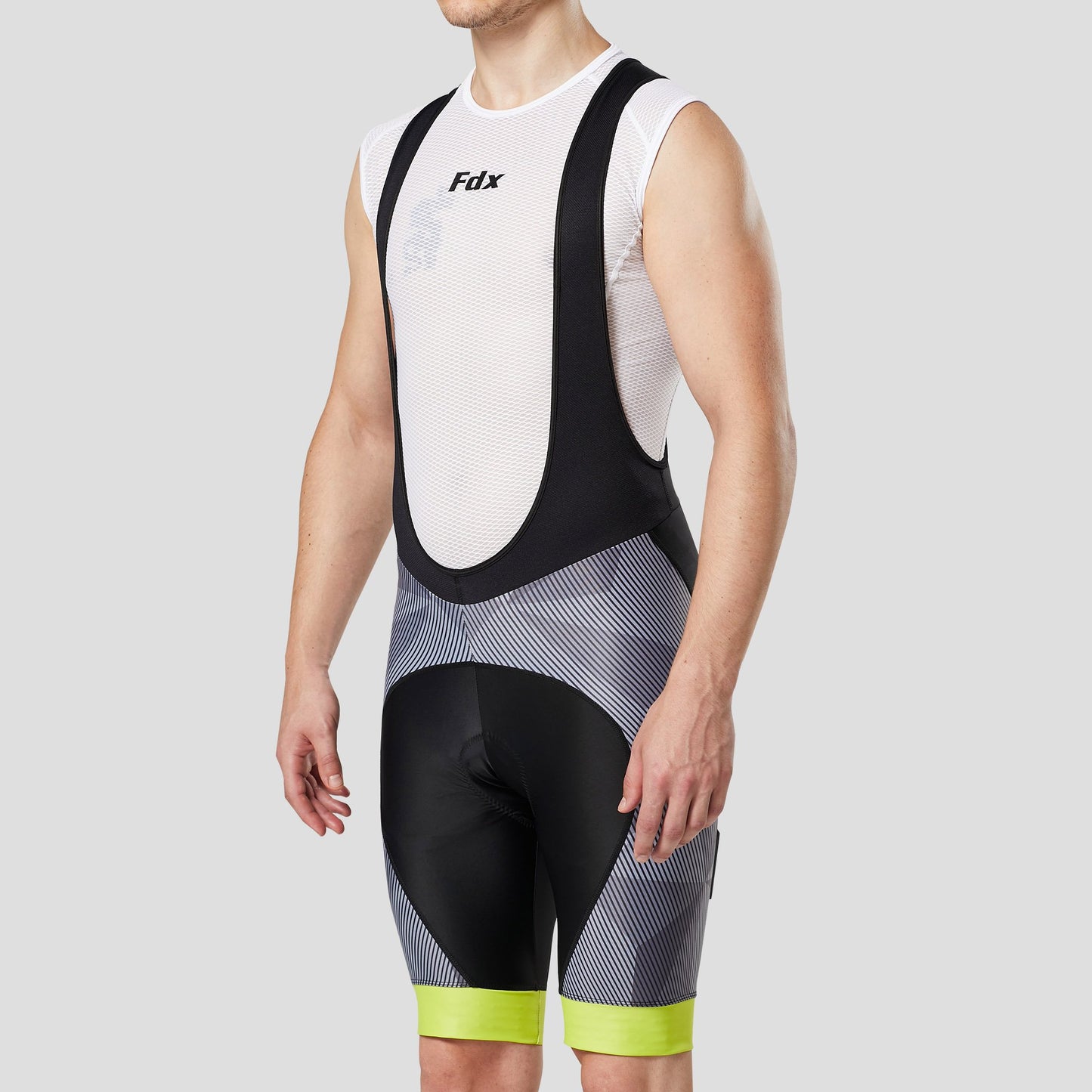 Fdx Men's Set Splinter Yellow Summer Cycling Jersey & Padded Bib Shorts