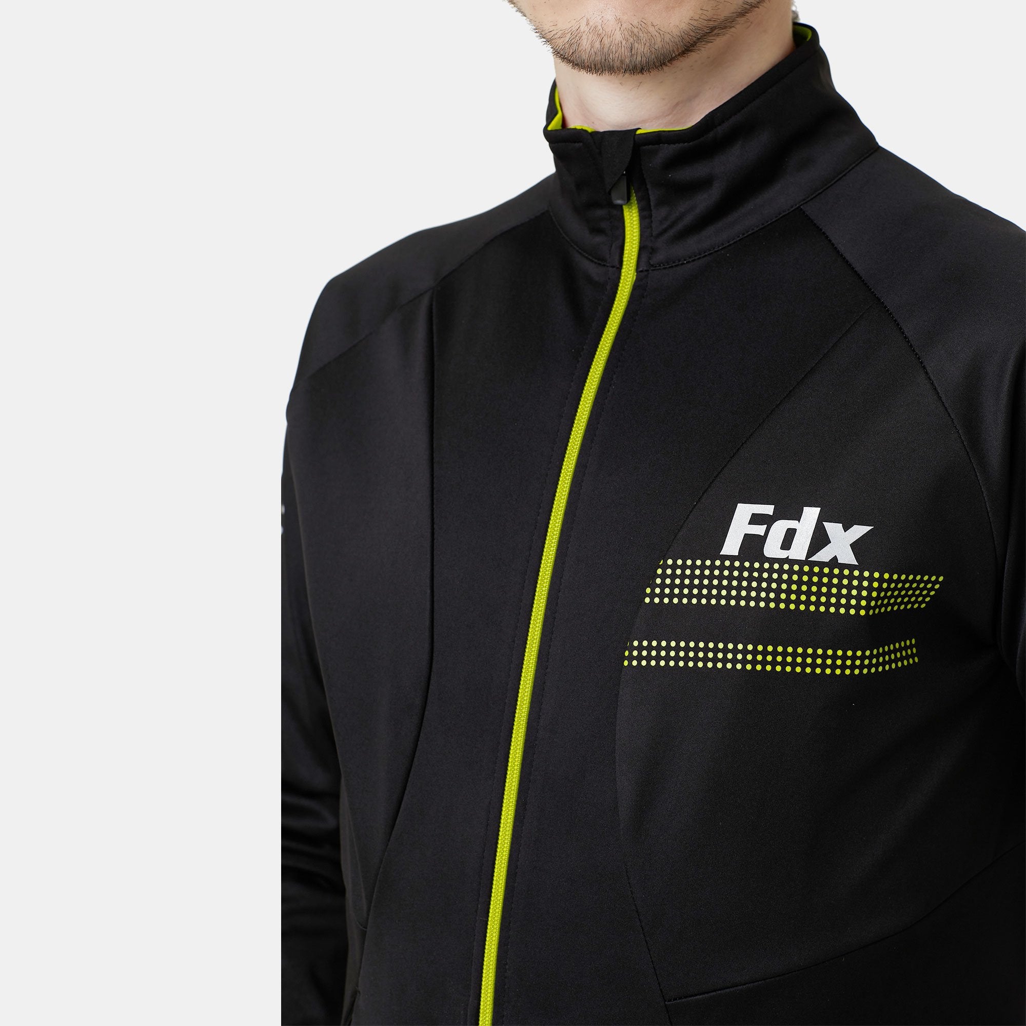 Fdx Arch Men's Fluorescent Yellow Windproof & Water Resistant Cycling Jacket