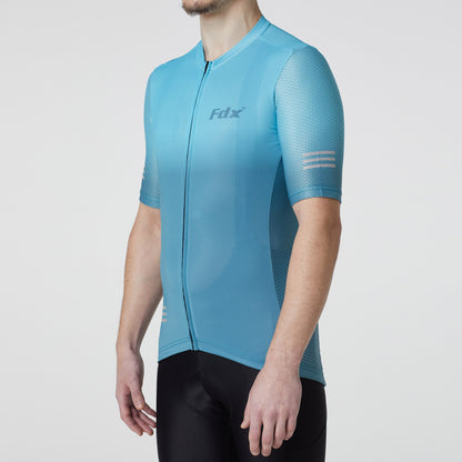 Fdx Duo Blue Men's Short Sleeve Summer Cycling Jersey