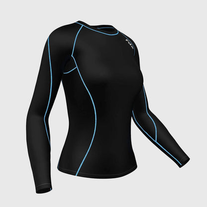 Fdx Monarch Blue Women's Base Layer Long Sleeve Compression Top