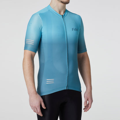 Fdx Duo Blue Men's Short Sleeve Summer Cycling Jersey