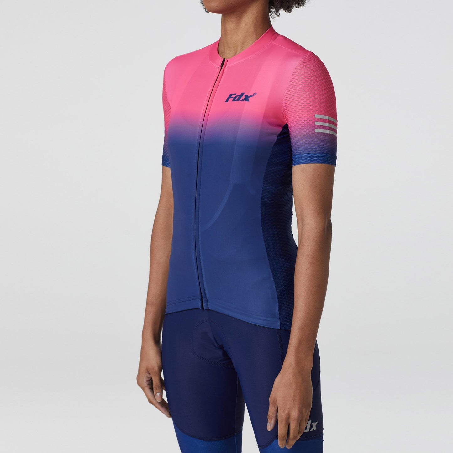 Fdx Duo Pink / Blue Women's Short Sleeve Summer Cycling Jersey