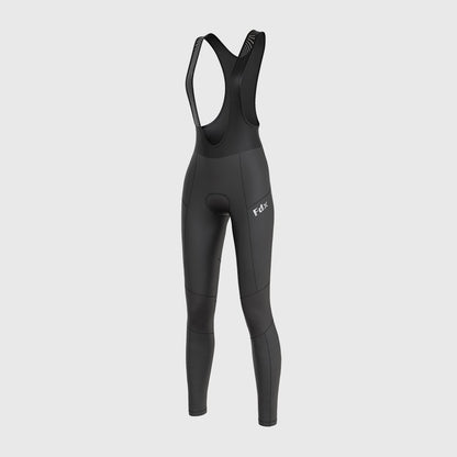 Fdx Women's Set Duo Thermal Long Sleeve Cycling Jersey & Bib Tights - Black / Grey