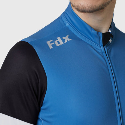 Fdx Men's Set Limited Edition Thermal Roubaix Long Sleeve Cycling Jersey & Bib Tights - Blue