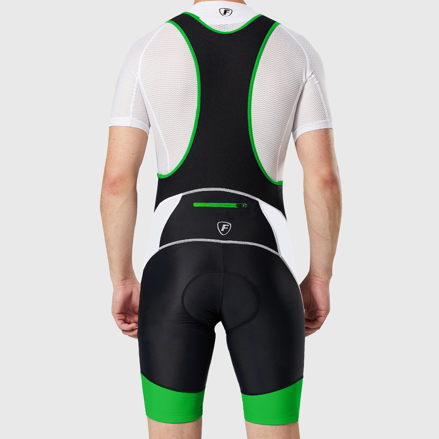 Fdx Windsor Green Men's Padded Summer Cycling Bib Shorts