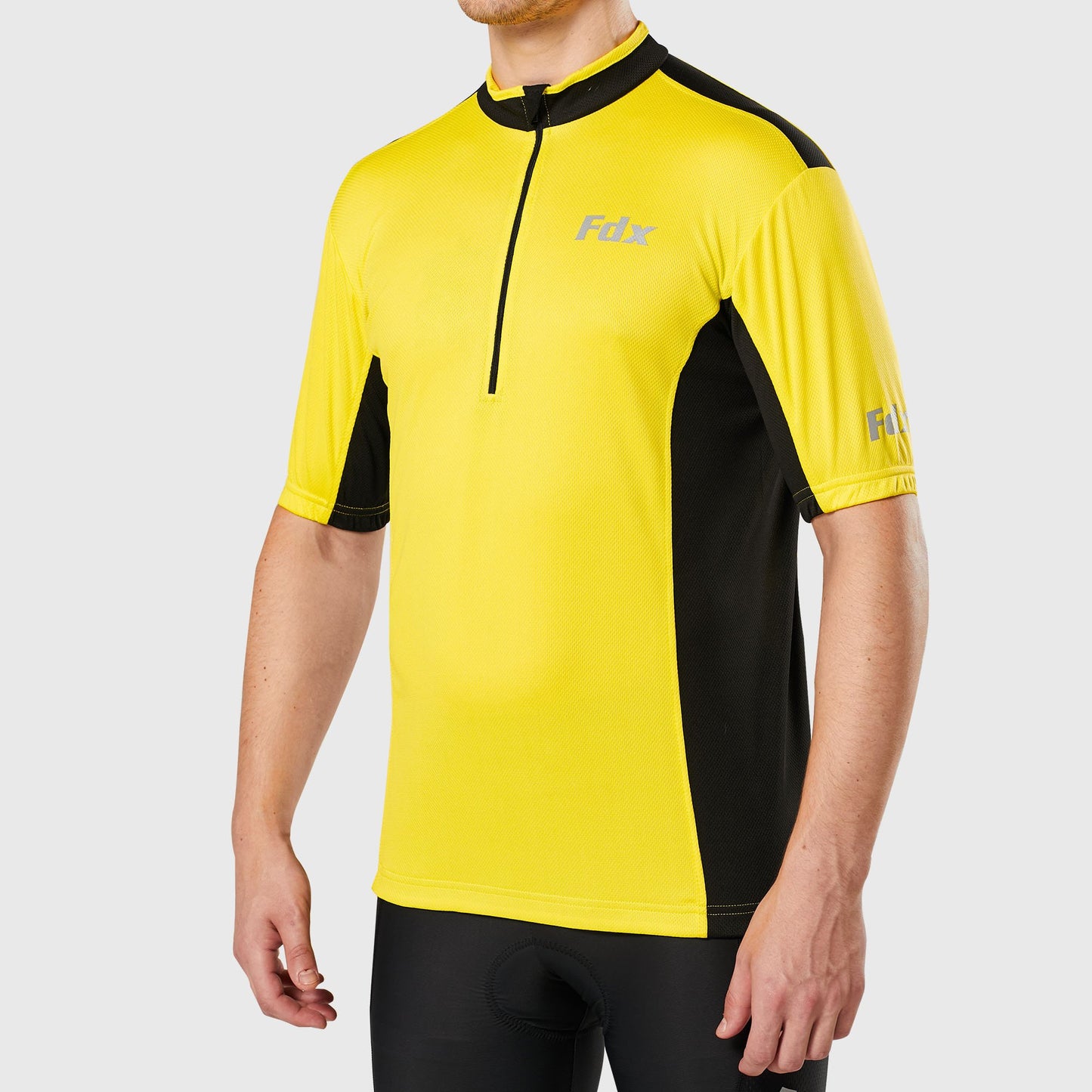 Fdx Vertex Yellow Men's Short Sleeve Summer Cycling Jersey