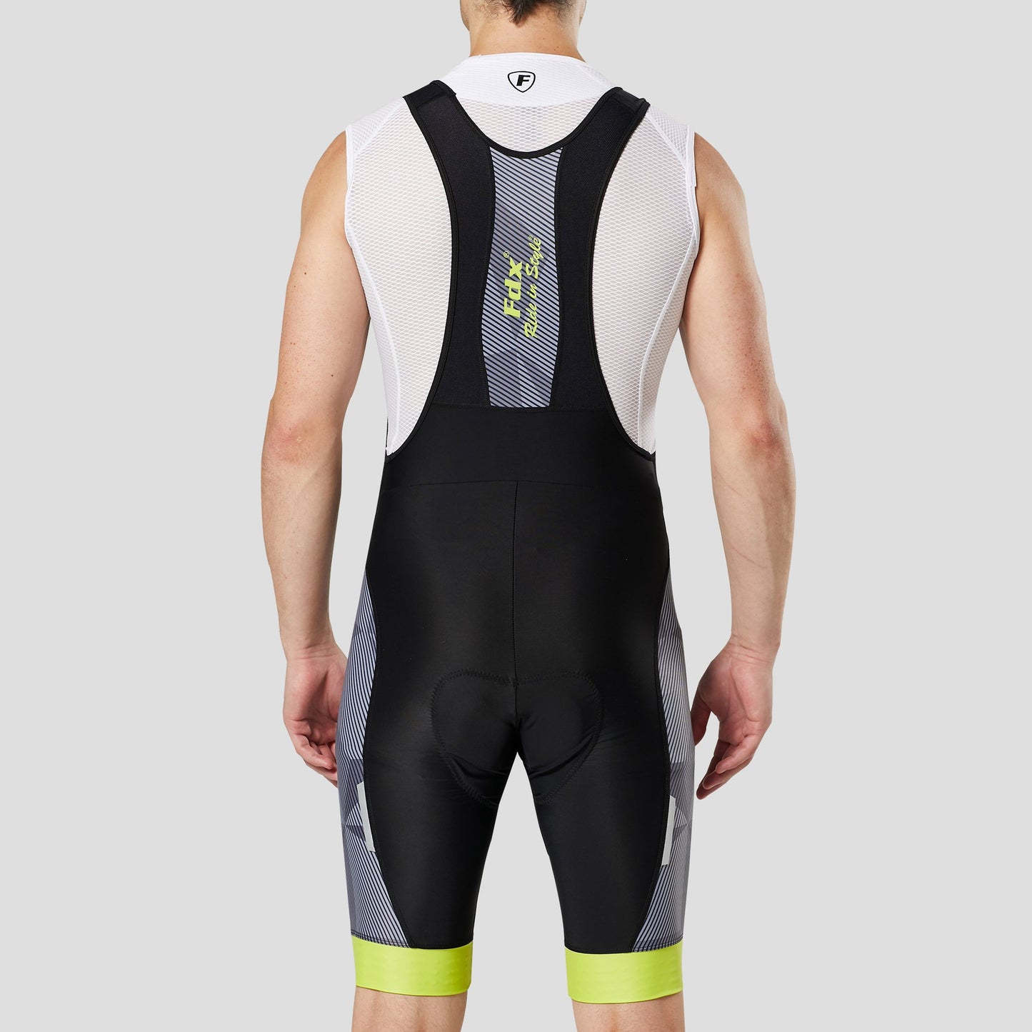 Fdx Men's Set Splinter Yellow Summer Cycling Jersey & Padded Bib Shorts