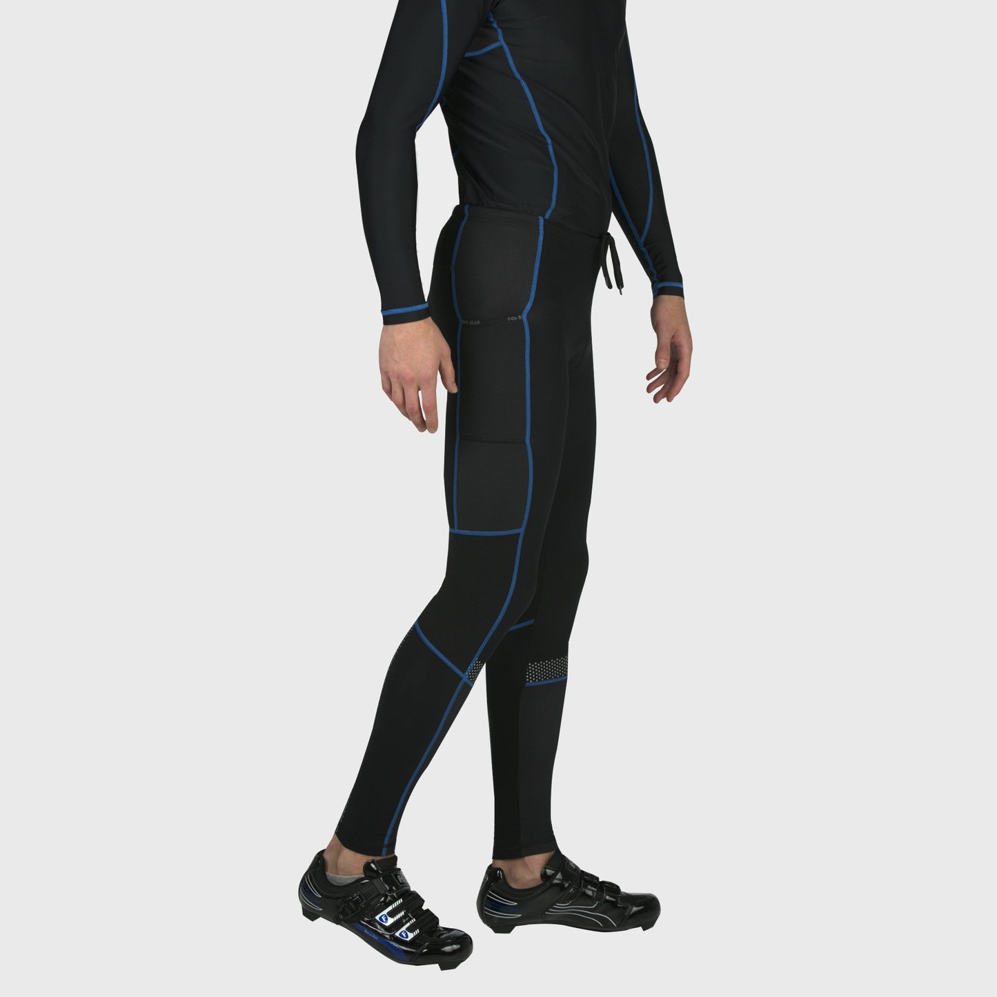 Fdx All Day Men's Blue Thermal Padded Cycling Tights