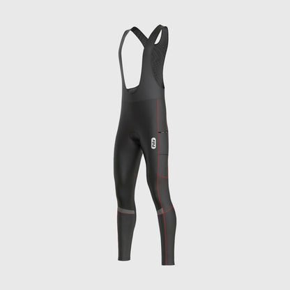 Fdx All Day Men's Red Thermal Padded Cycling Bib Tights