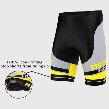 Fdx Apex Yellow Men's Gel Padded Summer Cycling Shorts