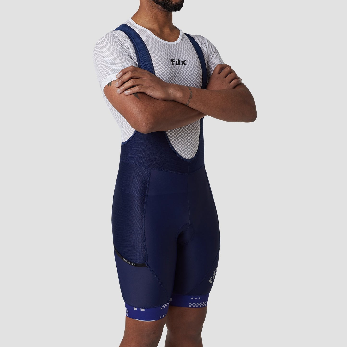 Fdx Men's Set All Day Blue Short Sleeve Jersey & Bib Shorts