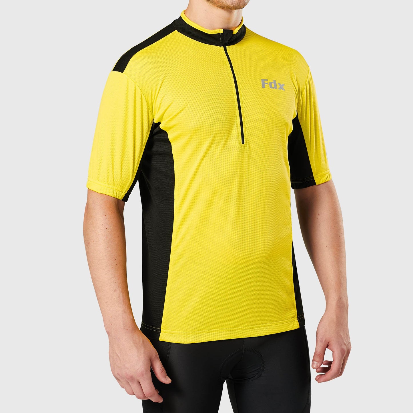 Fdx Vertex Yellow Men's Short Sleeve Summer Cycling Jersey