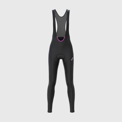 Fdx Arch Women's Pink Thermal Padded Cycling Cargo Bib Tights