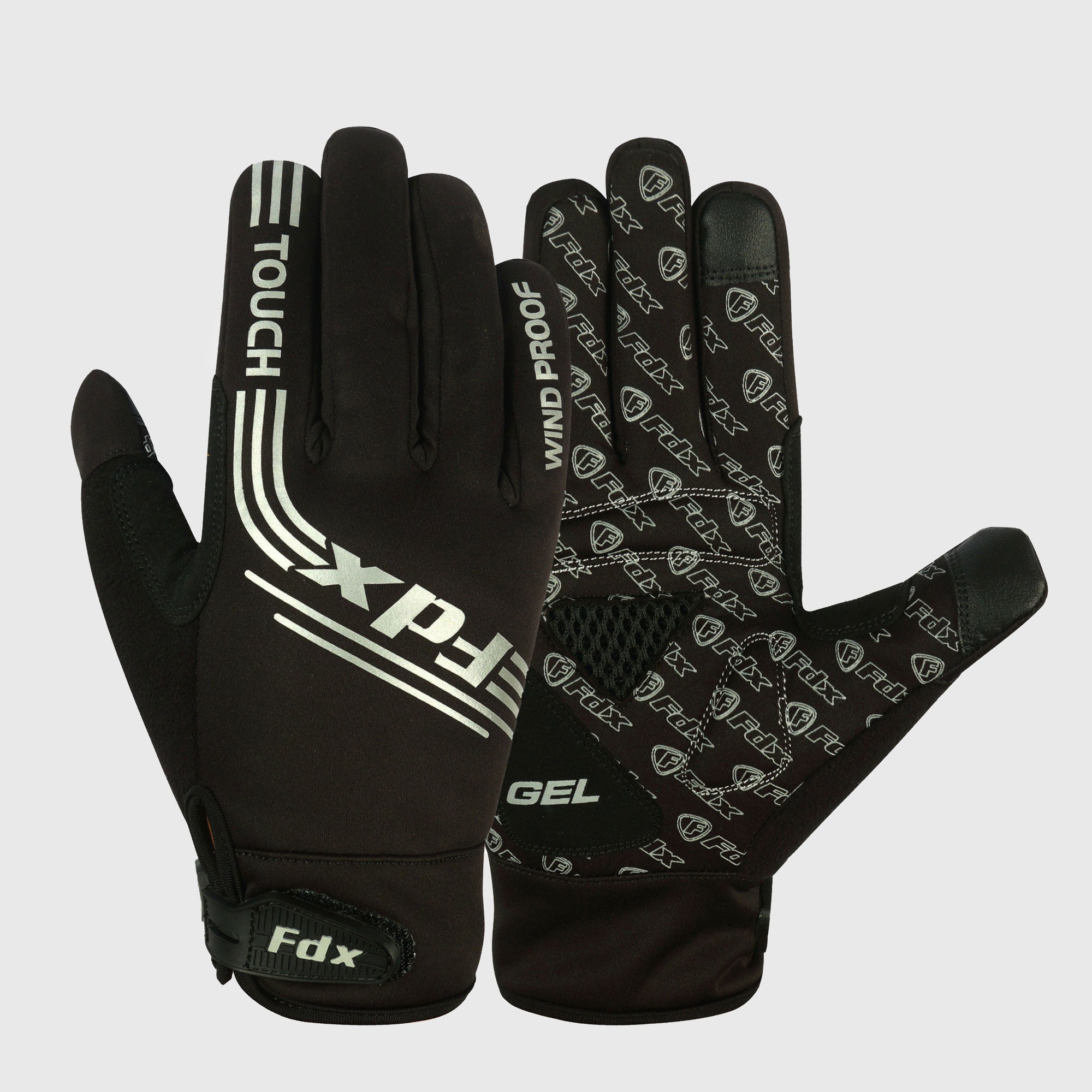 Fdx Subzero Black Full Finger Winter Cycling Gloves