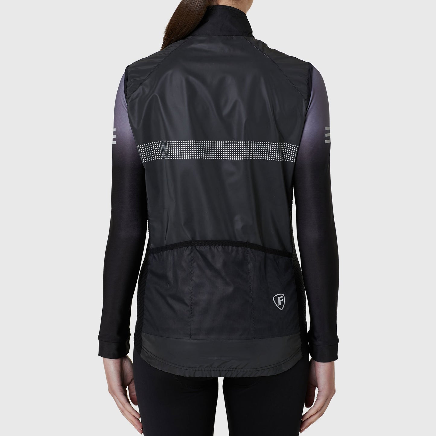 Fdx 360 Hi-Vis Reflective Black Women's Gilet for Cycling & Running