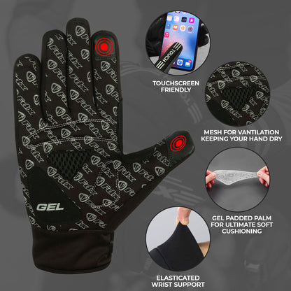 Fdx Subzero Black Full Finger Winter Cycling Gloves