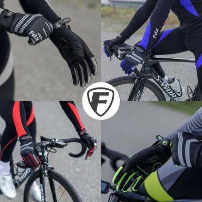 Fdx Dryrest Blue Full Finger Gel Padded Winter Cycling Gloves