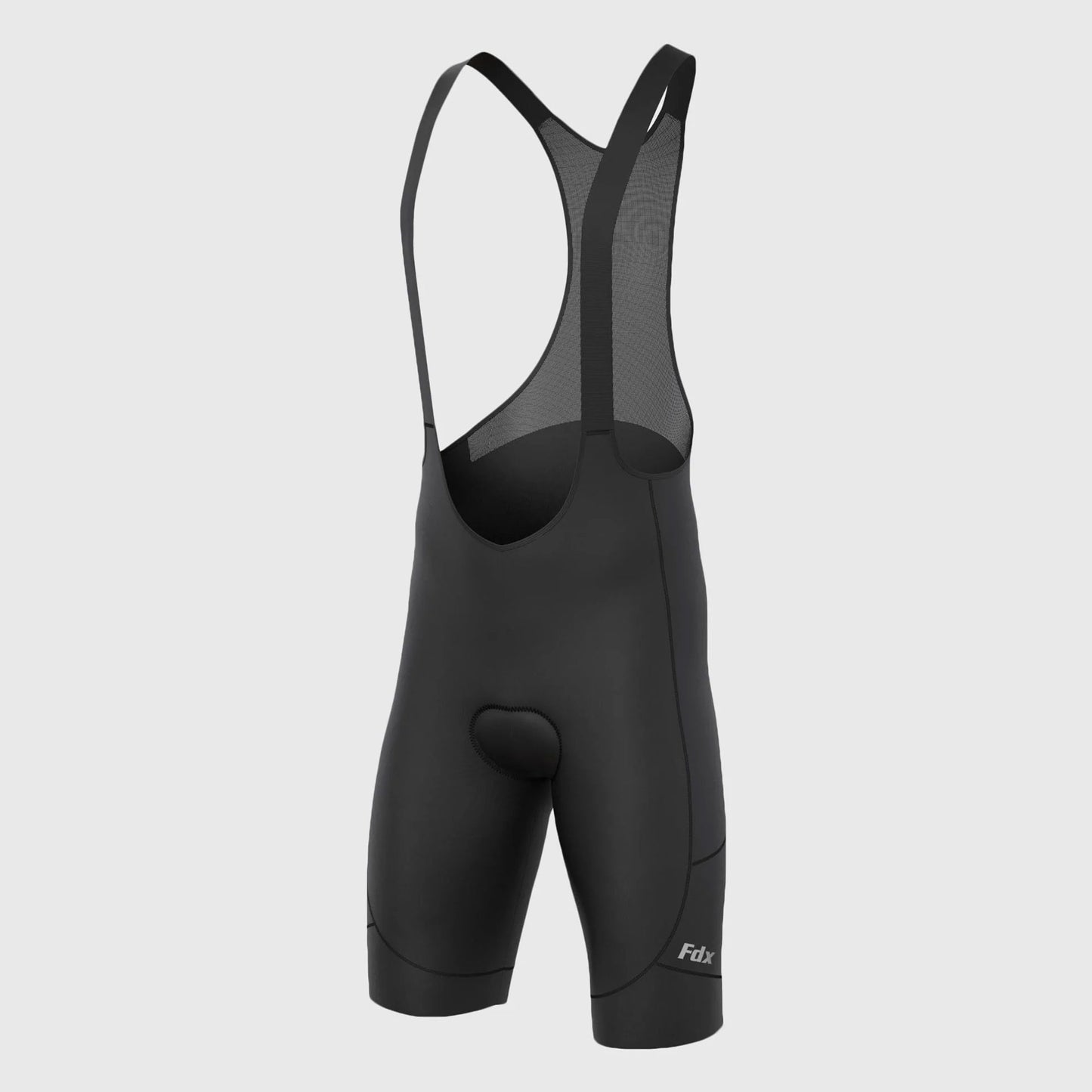 Fdx Duo Black Men's Padded Summer Cycling Cargo Bib Shorts