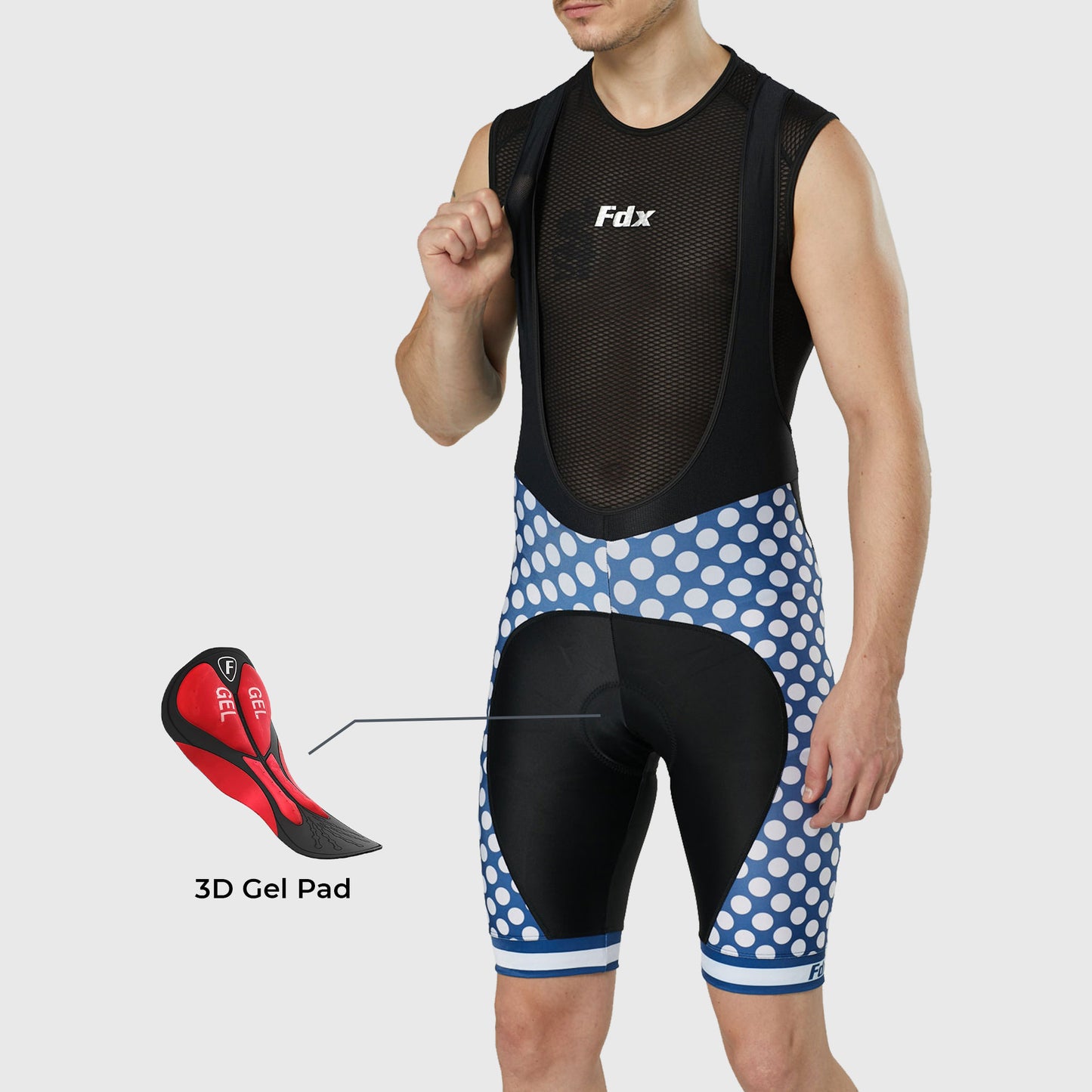 Fdx Equin White Men's Padded Summer Cycling Bib Shorts