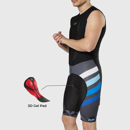 Fdx Equin Blue Men's Padded Summer Cycling Bib Shorts