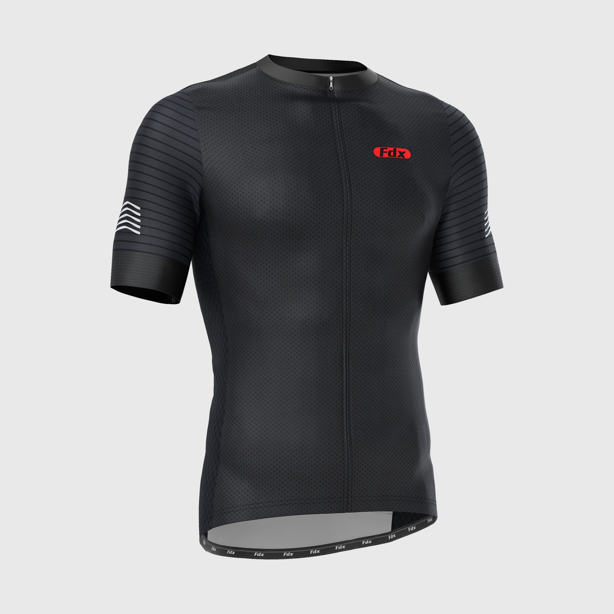 Fdx Essential Black Men's Short Sleeve Summer Cycling Jersey