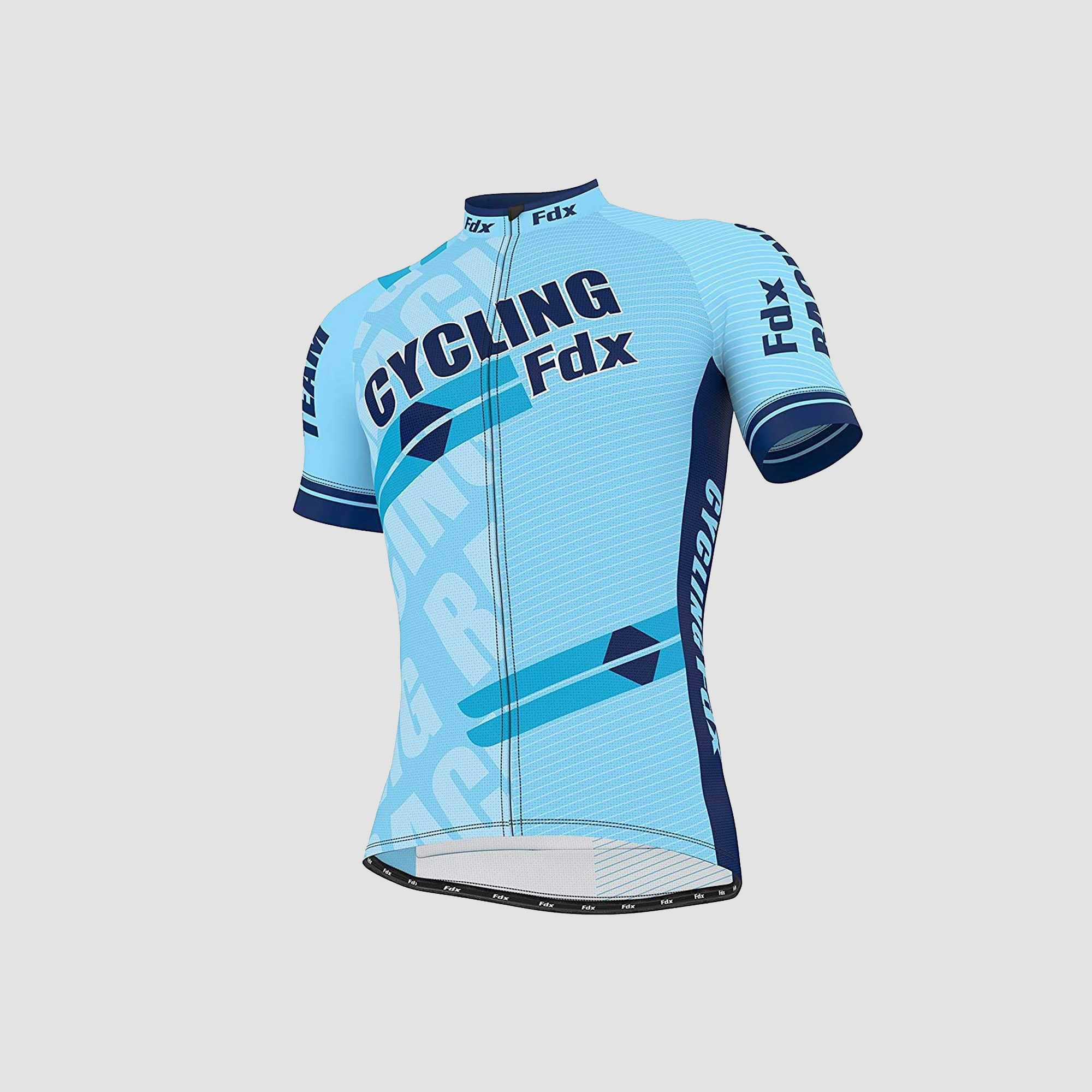 Fdx Core Blue Men's Short Sleeve Summer Cycling Jersey