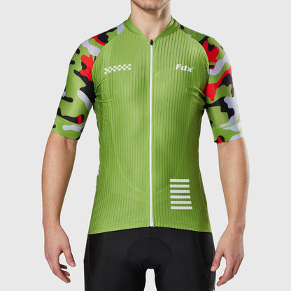 Fdx Camouflage Green Men's Short Sleeve Summer Cycling Jersey