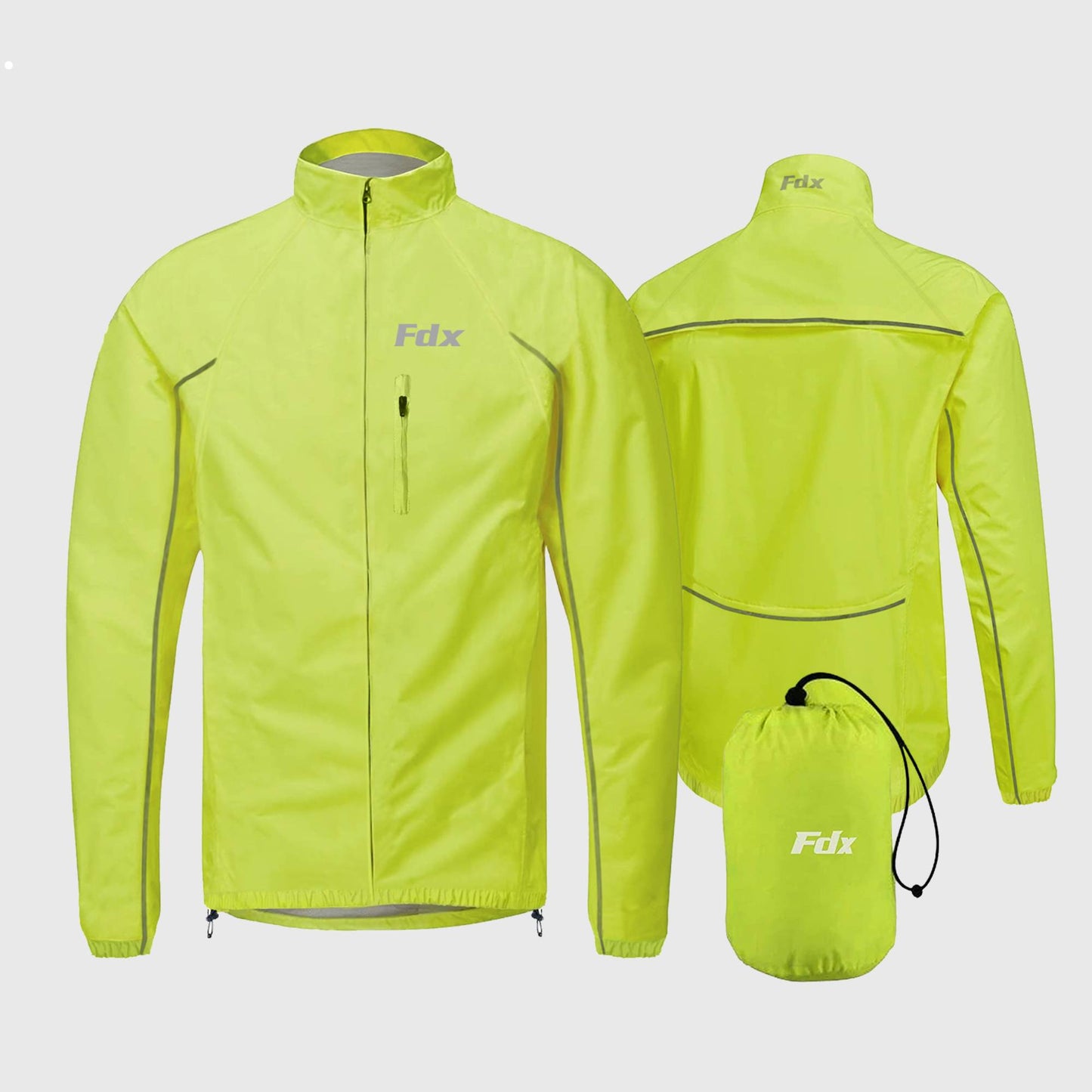 Fdx Defray Yellow Men's Waterproof Cycling Jacket