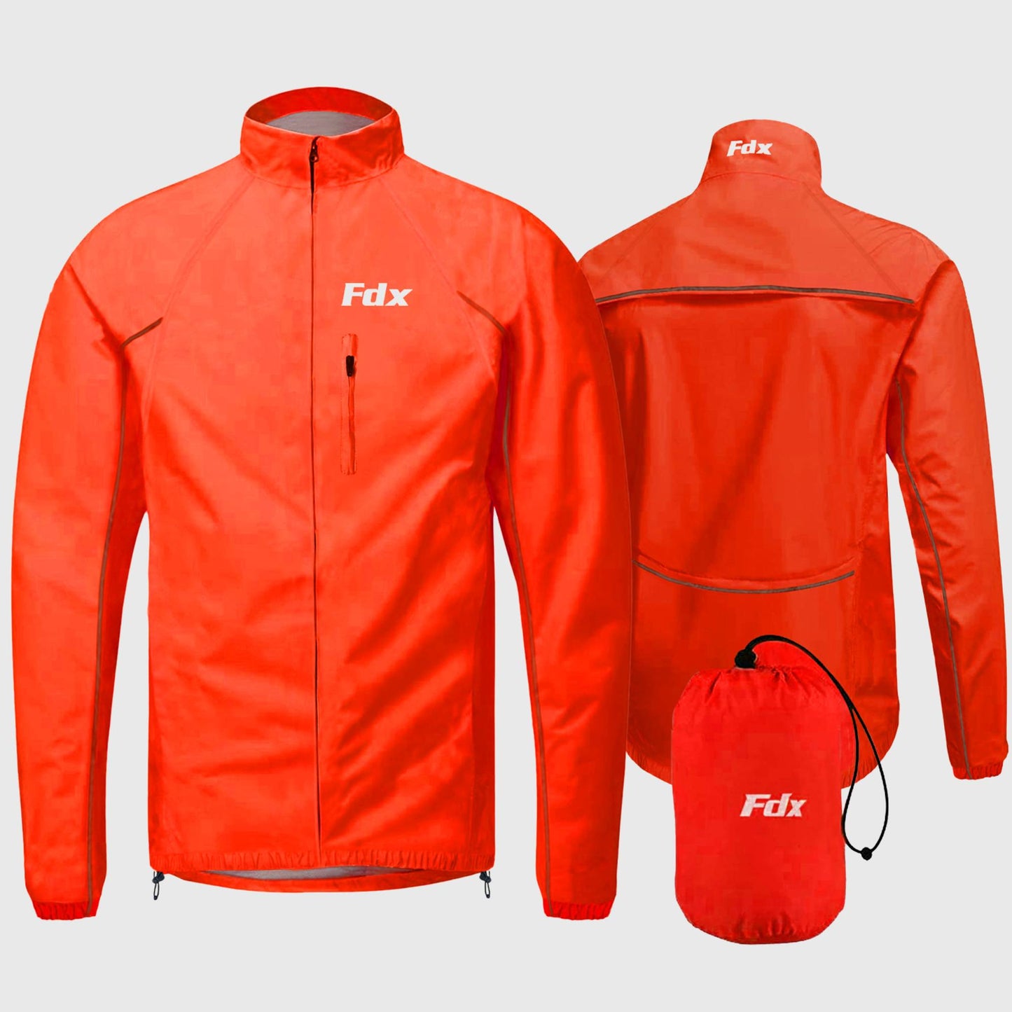 Fdx Defray Red Men's Waterproof Cycling Jacket