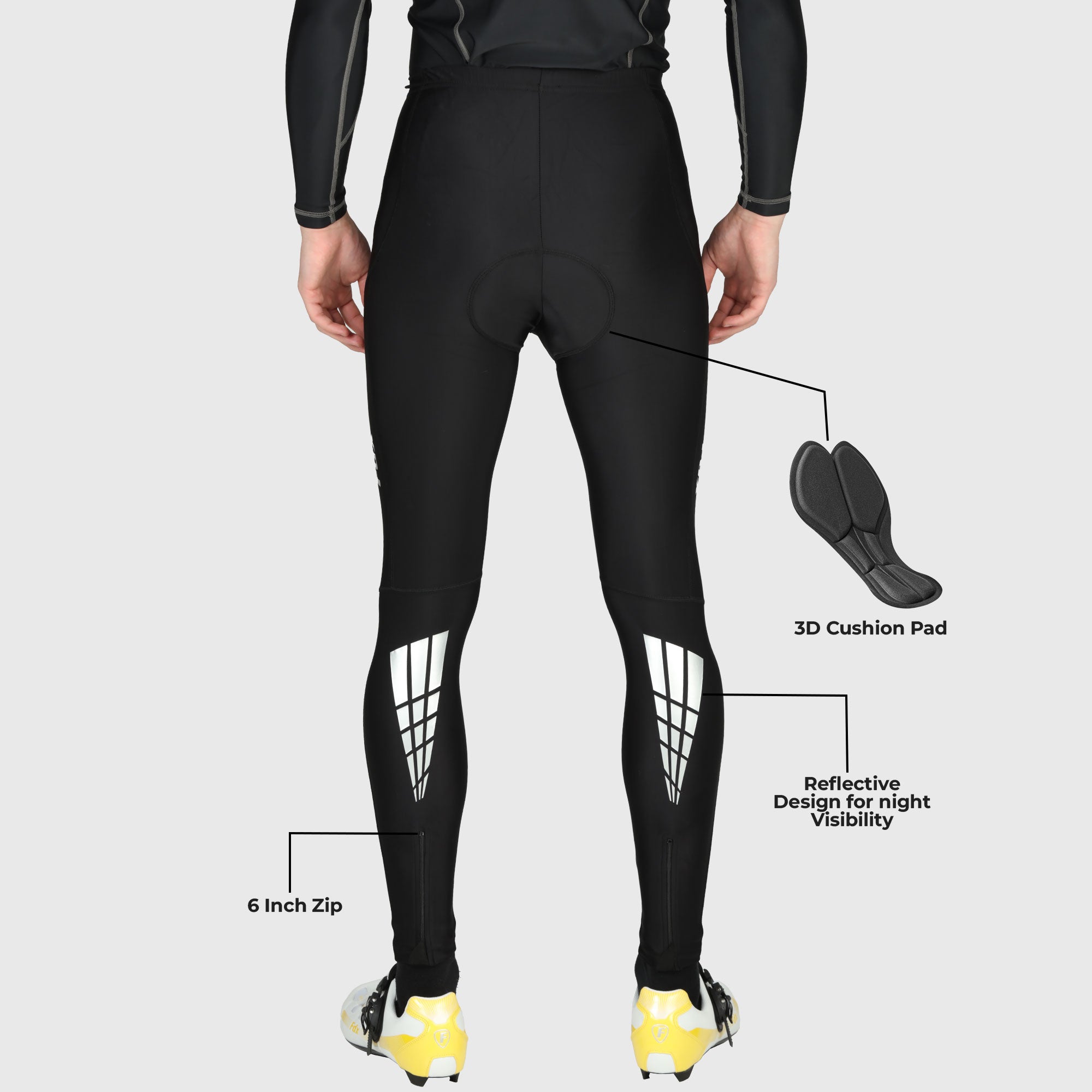 Fdx Heatchaser Black Men's Compression Winter Cycling Tights