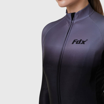 Fdx Duo Women's Grey / Black Long Sleeve Winter Cycling Jersey