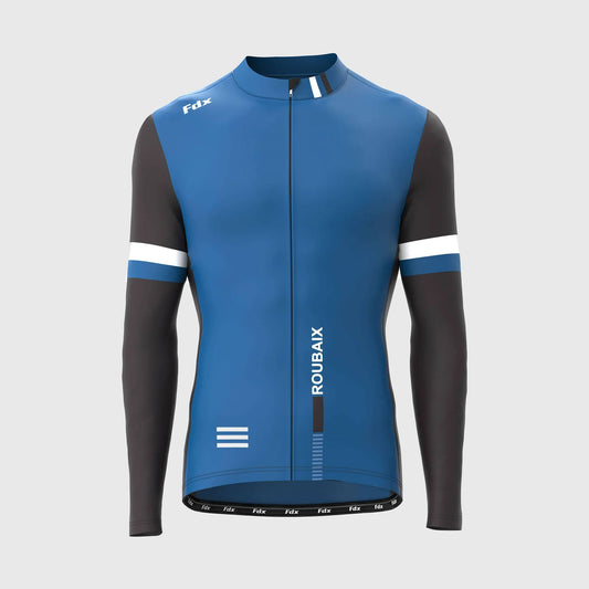 Fdx Limited Edition Men's Blue Thermal Roubaix Long Sleeve Cycling Jersey