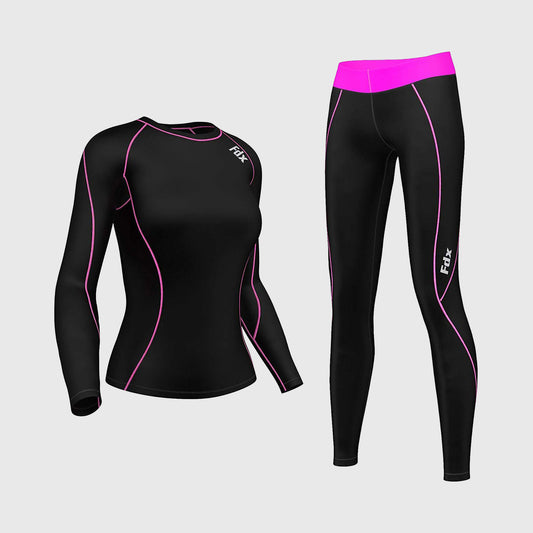 Fdx Women's Set Monarch Pink Compression Top & Leggings