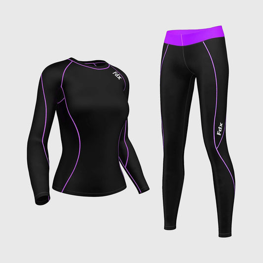 Fdx Women's Set Monarch Purple Compression Top & Leggings