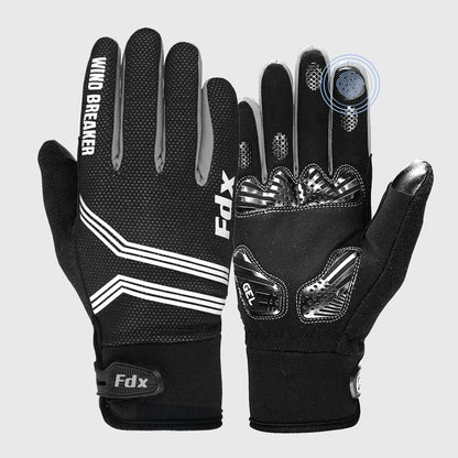 Fdx Dryrest White Full Finger Gel Padded Winter Cycling Gloves