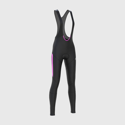 Fdx Arch Women's Pink Thermal Padded Cycling Cargo Bib Tights