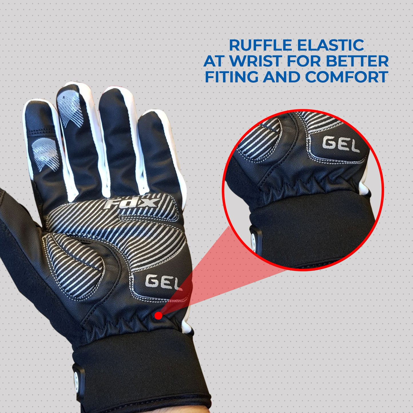 Fdx Zesto Blue Full Finger Winter Cycling Gloves