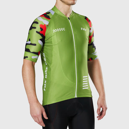 Fdx Camouflage Green Men's Short Sleeve Summer Cycling Jersey