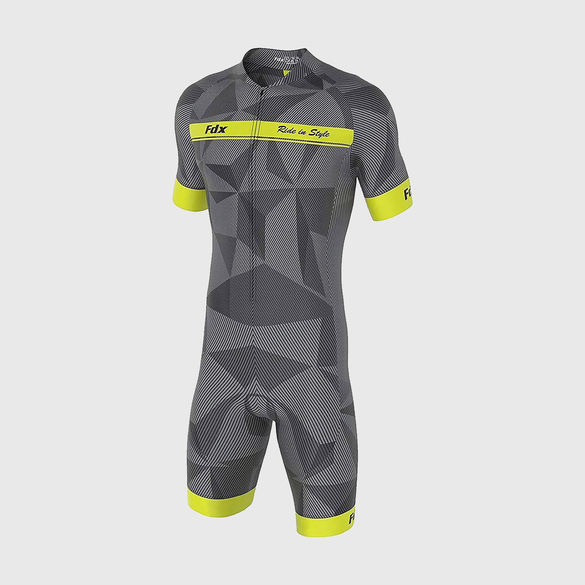Fdx Splinter Yellow Men's Padded Triathlon / Skin Suit