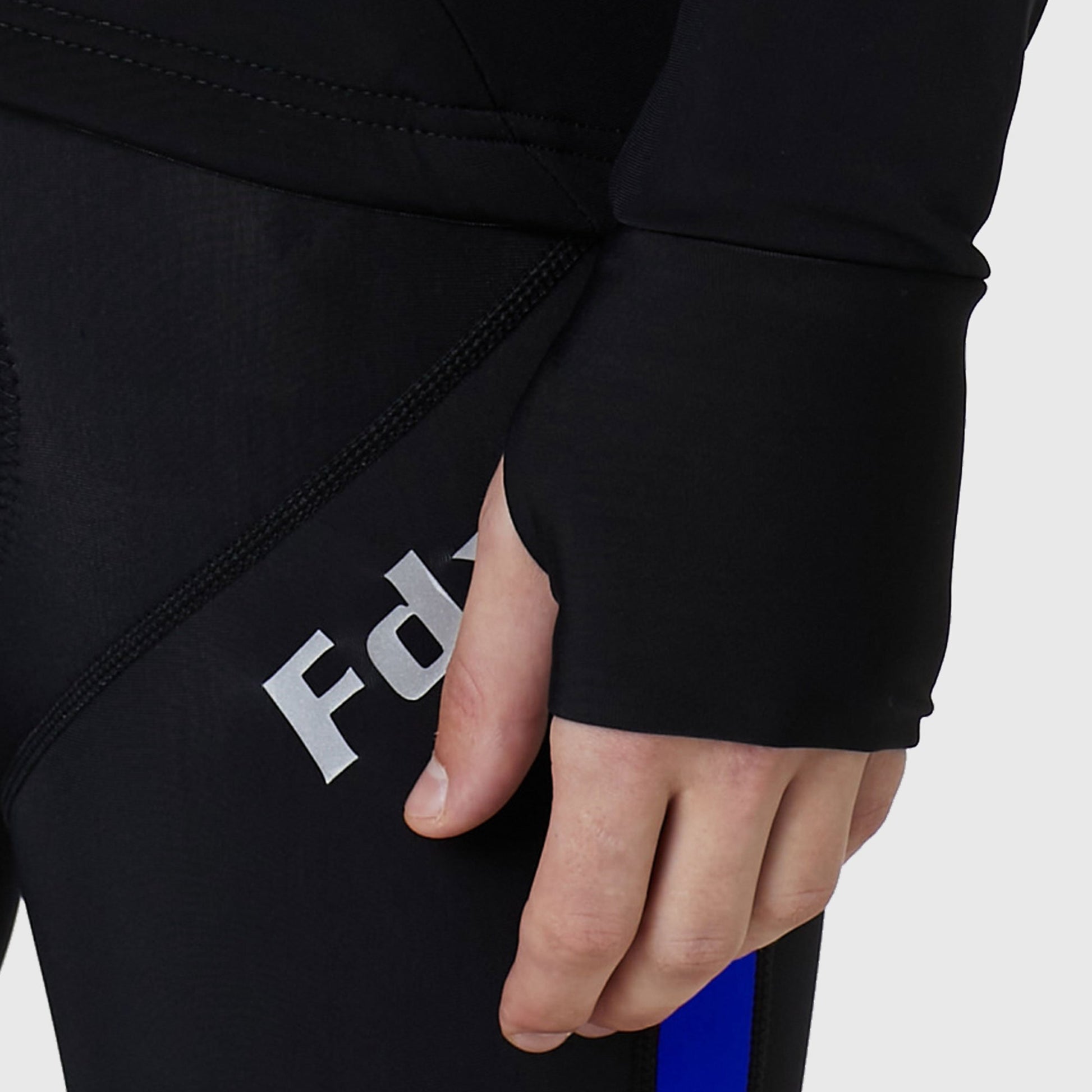 Fdx Long Sleeve Thermal Men Cycling Blue Jersey with Short Finger Summer cycling Gloves - Arch US