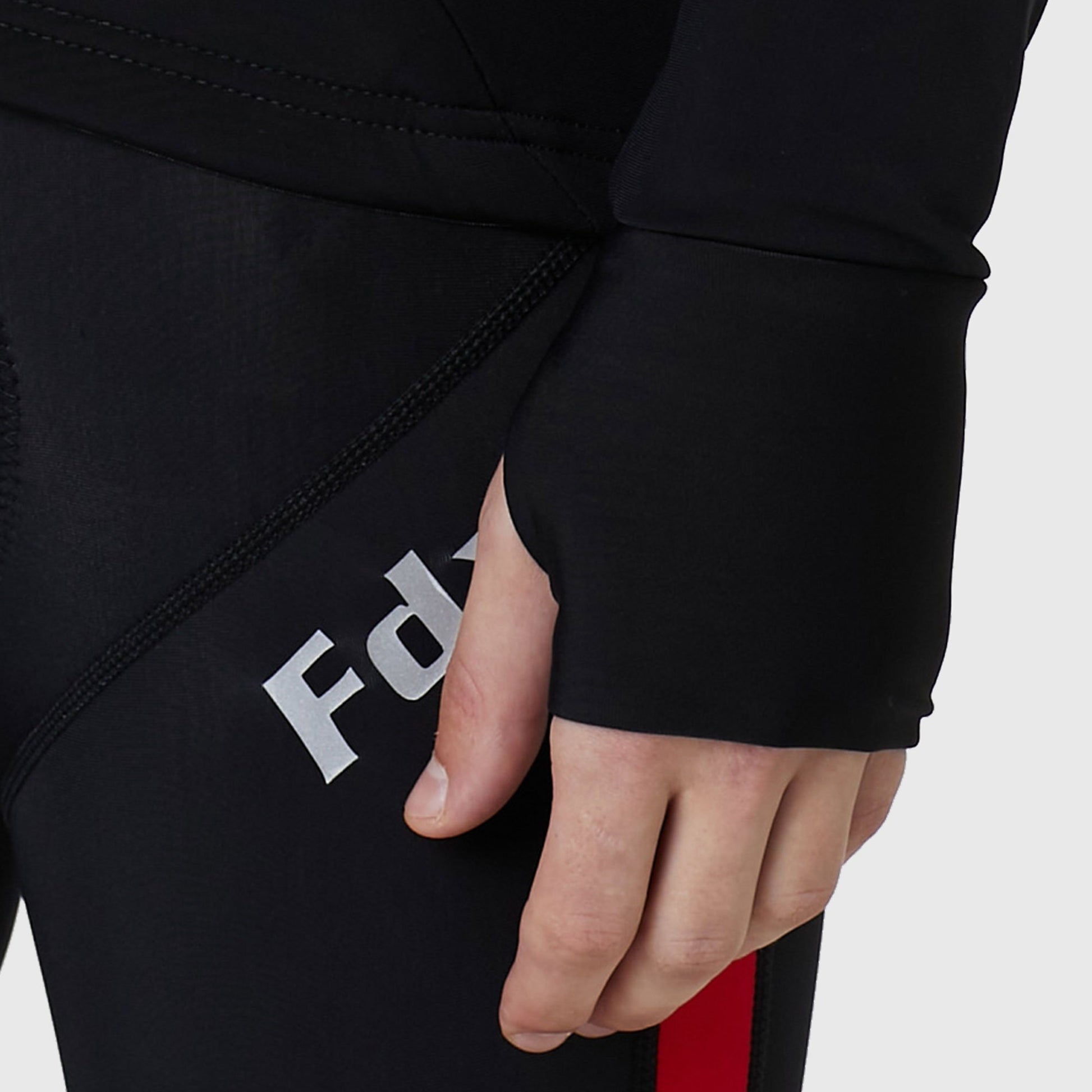 Fdx Long Sleeve Thermal Men Cycling Red Jersey with Short Finger Summer cycling Gloves - Arch US