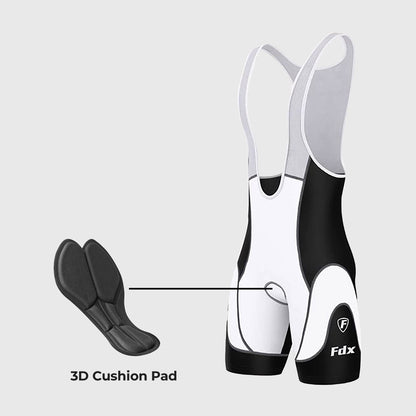 Fdx Windrift White Men's Summer Cycling Bib Shorts