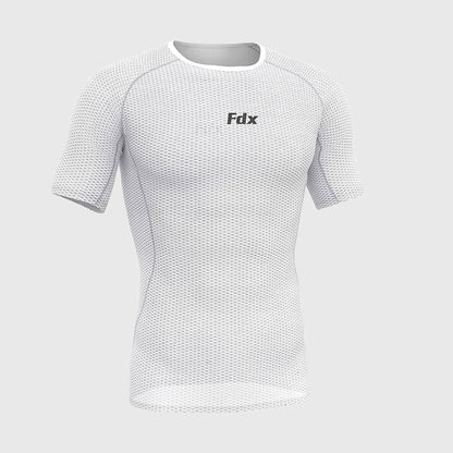 Fdx Aeroform White Men's Short Sleeve Mesh Summer Cycling Top