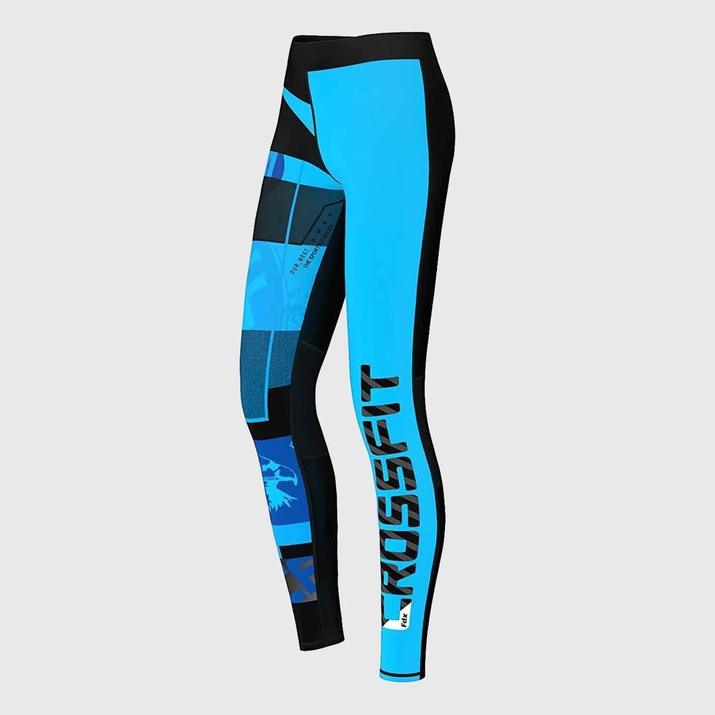 Fdx Amrap Sky Blue Women's Compression Running Tights