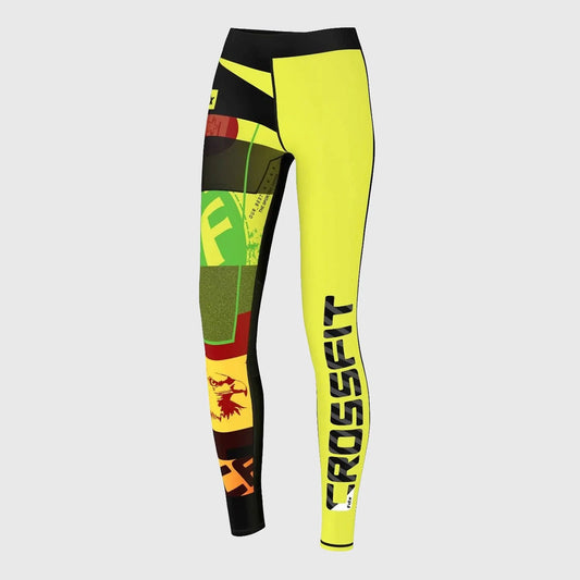 Fdx Amrap Yellow Women's Compression Running Tights