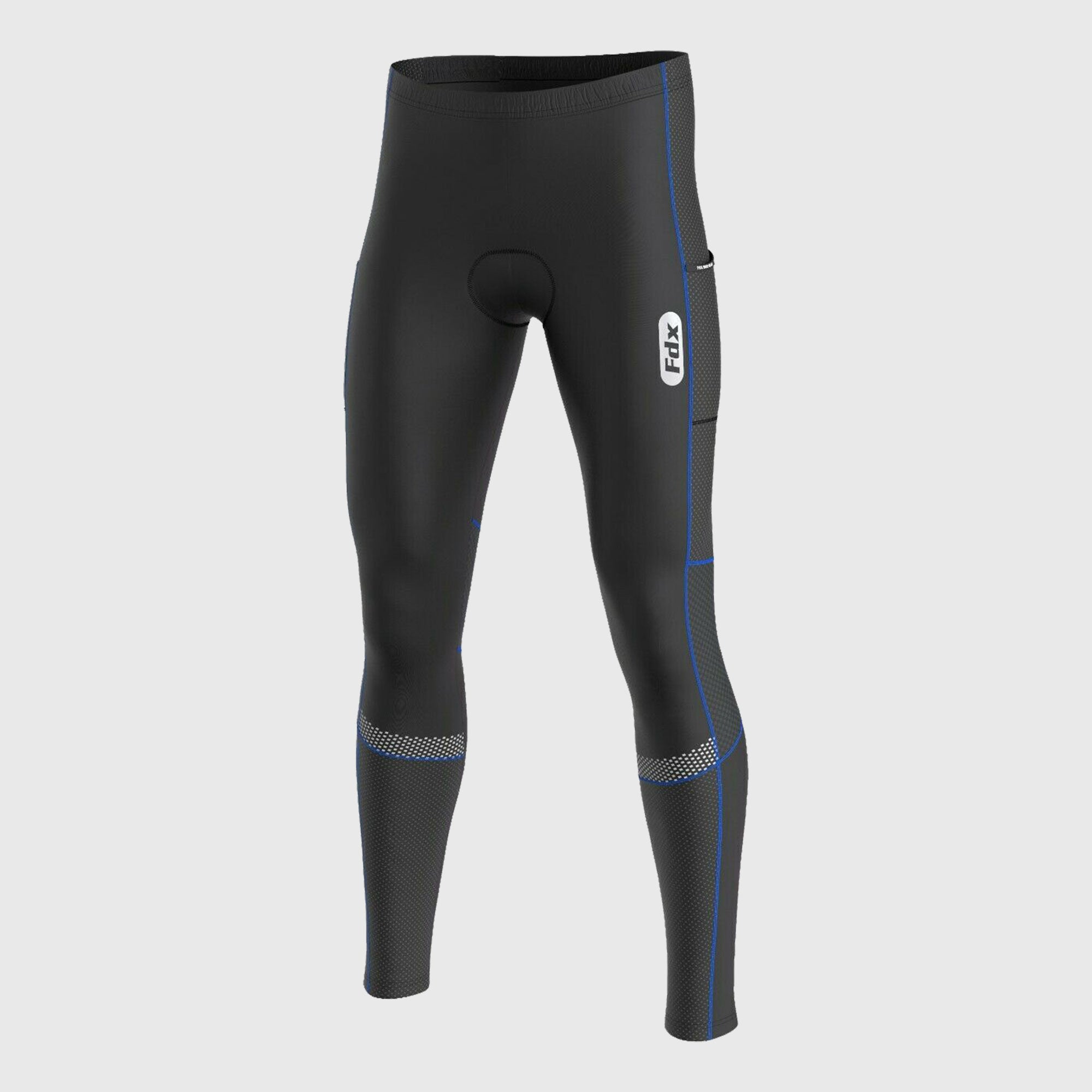 Fdx All Day Men's Blue Thermal Padded Cycling Tights