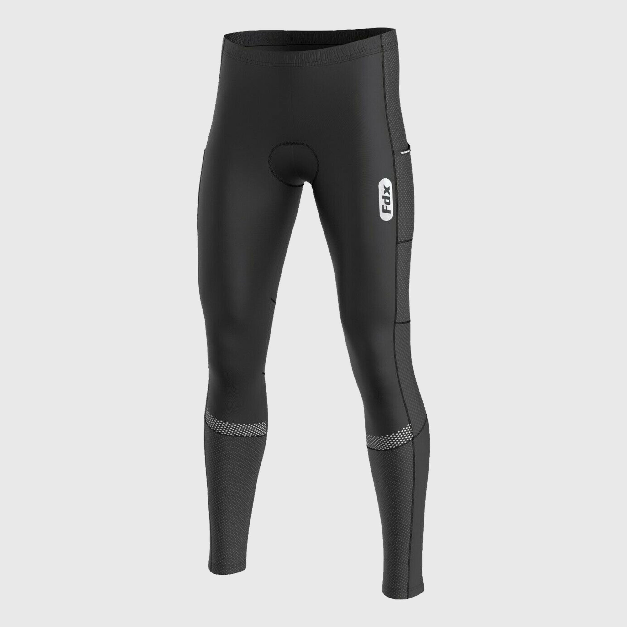 Fdx All Day Men's Black Thermal Padded Cycling Tights